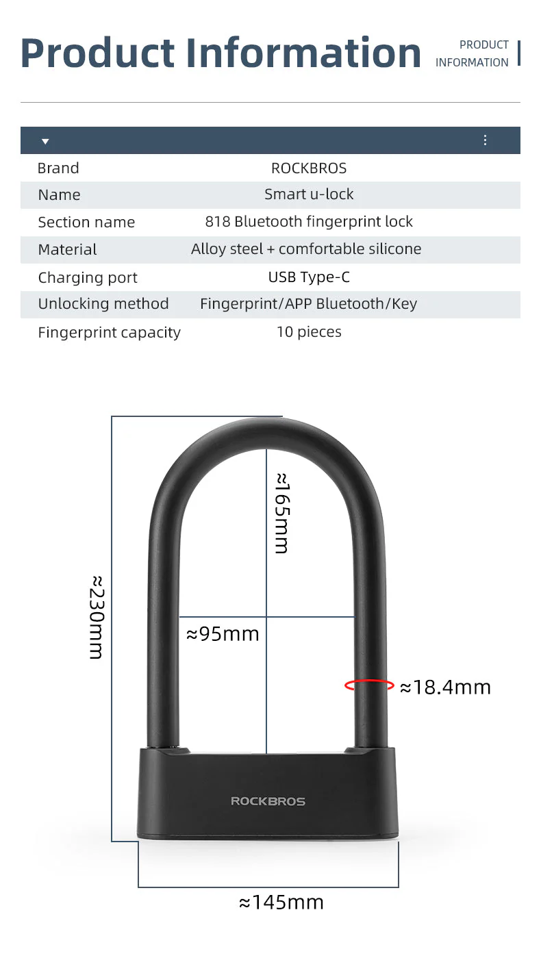 ROCKBROS Bike Lock - Image 7