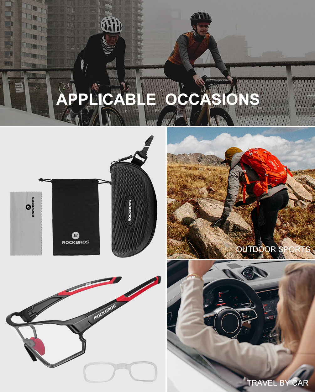ROCKBROS Full Frame Photochromic Sunglasses - Image 7