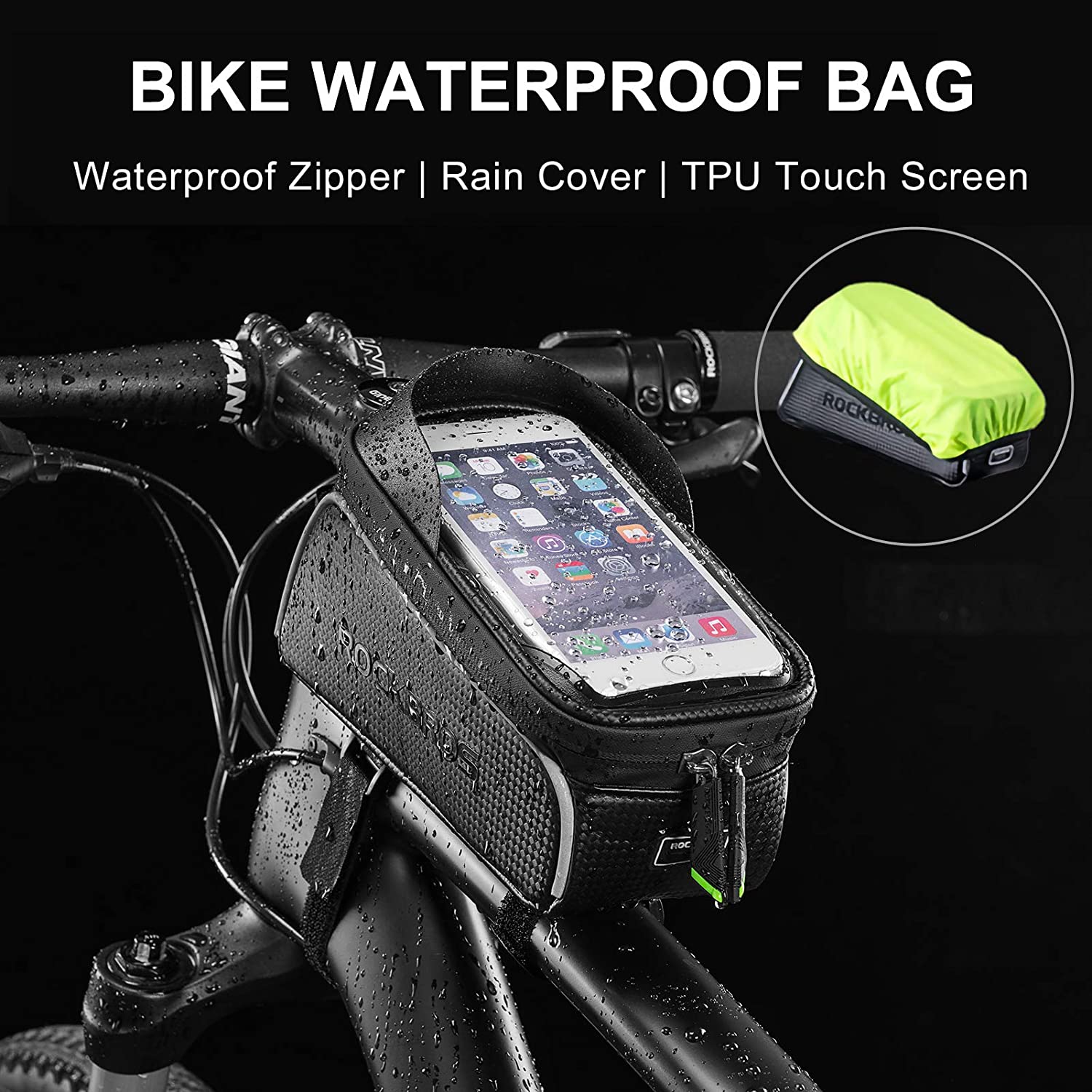 ROCKBROS Top Tube Bike Bag With Phone Case Holder - Image 5